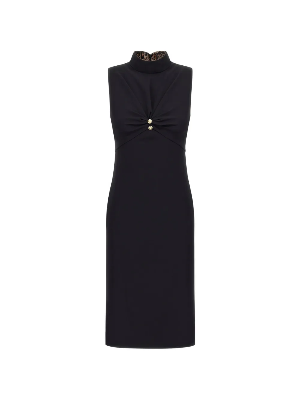Roberto Cavalli twist-detail high-neck midi dress - Nero
