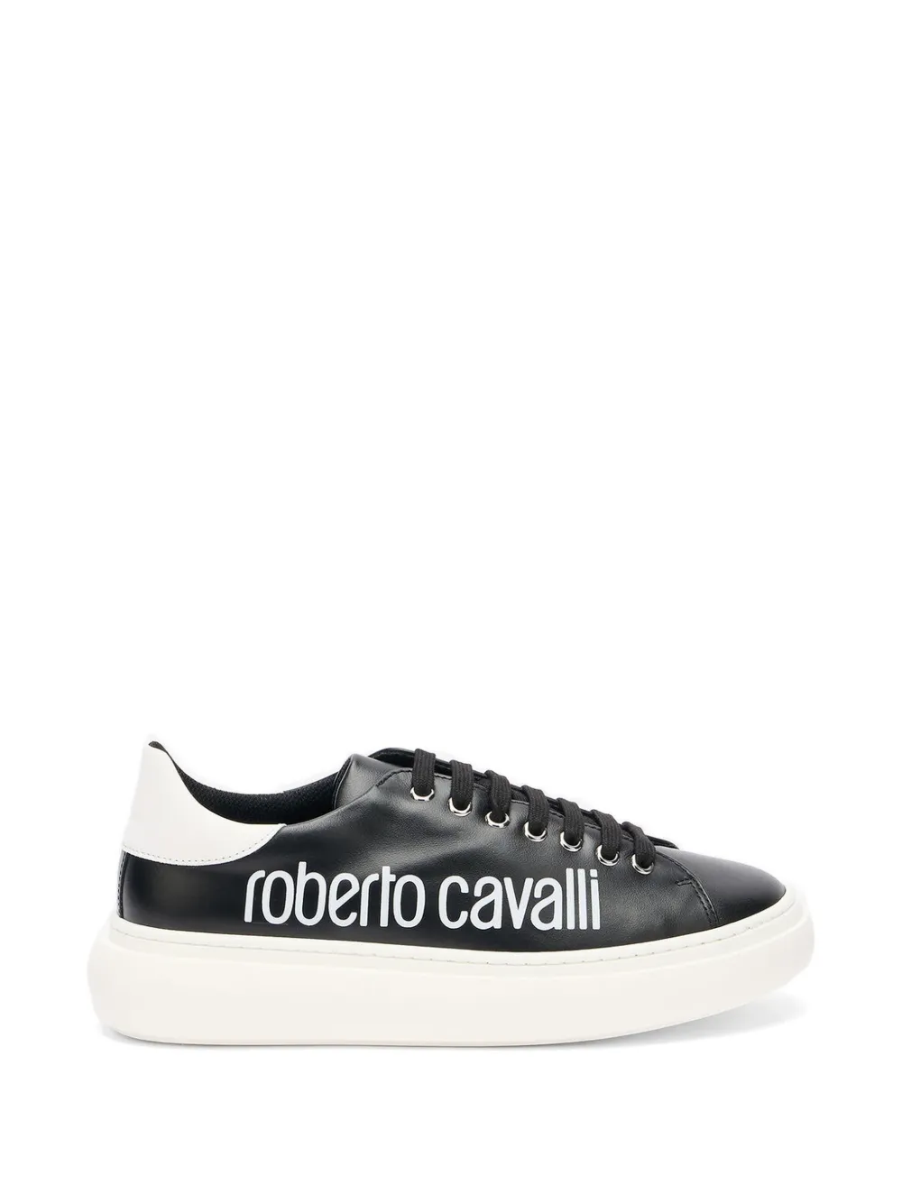 Roberto Cavalli logo-print lace-up low-top sneakers - Schwarz