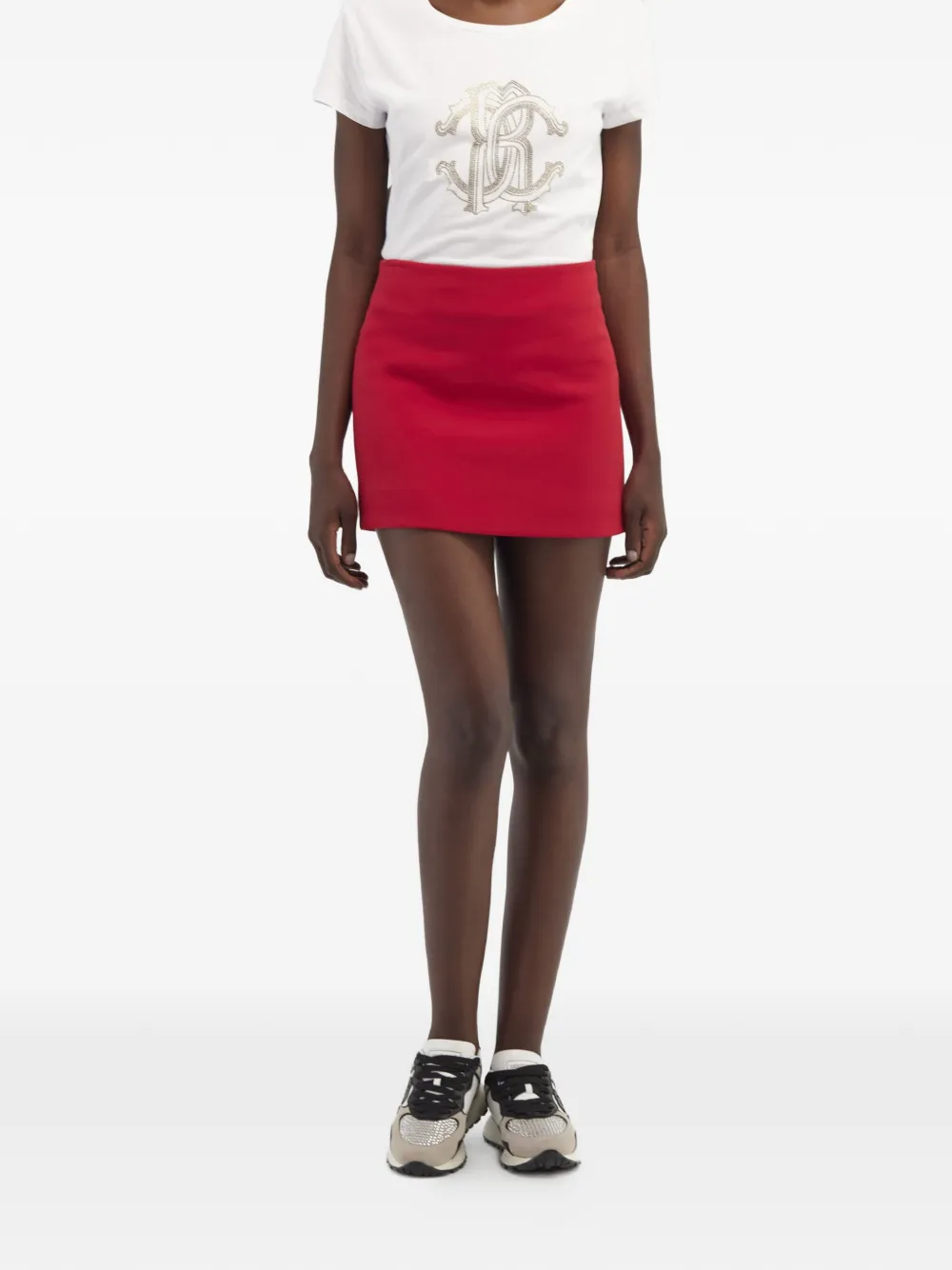 Roberto Cavalli Mini-rok met logoplakkaat Rood