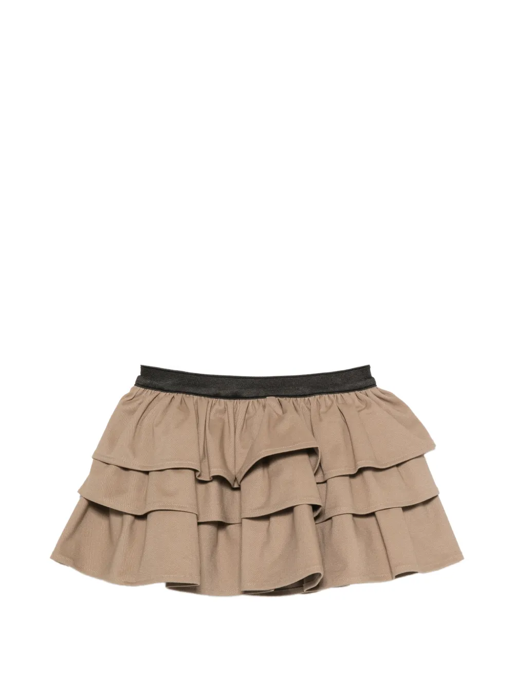 Douuod Kids tiered ruffled cotton skirt - Brown