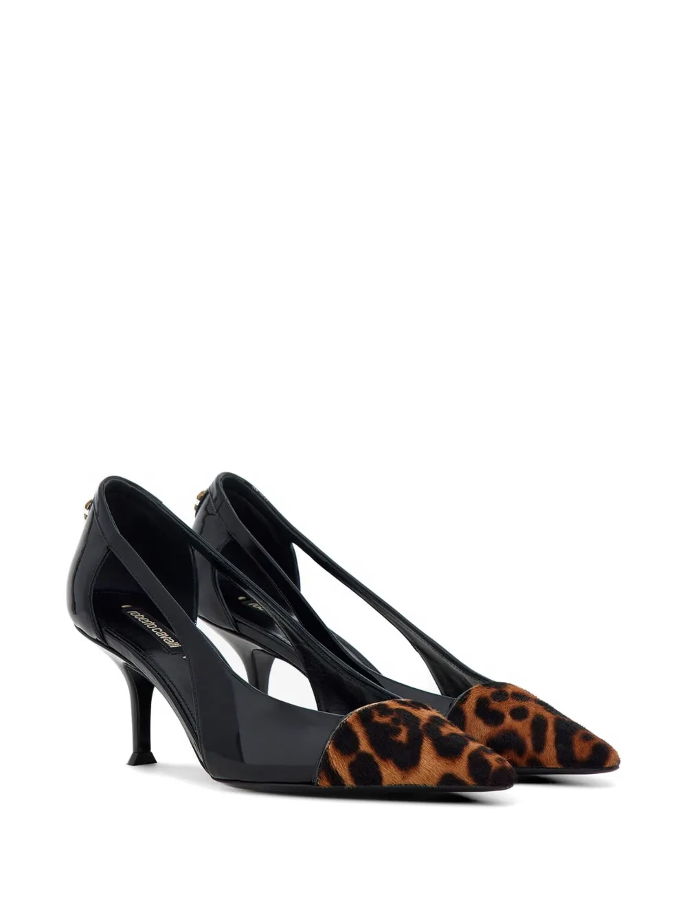 Roberto Cavalli leopard-print patent-finish pumps Zwart