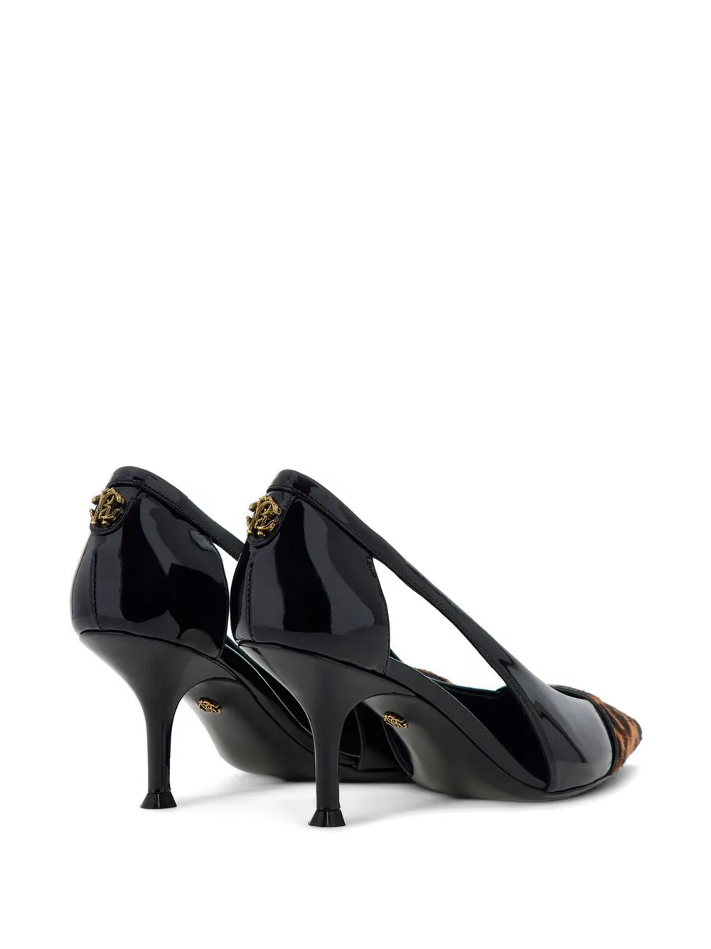 Roberto Cavalli leopard-print patent-finish pumps Zwart