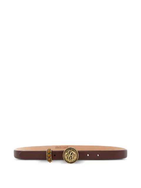 Roberto Cavalli logo-plaque leather belt