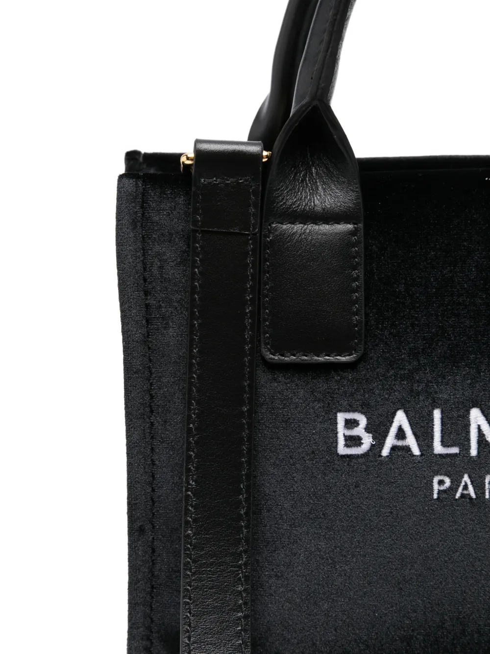  Balmain Kids Bolso Shopper Con Logo Bordado - Negro 
