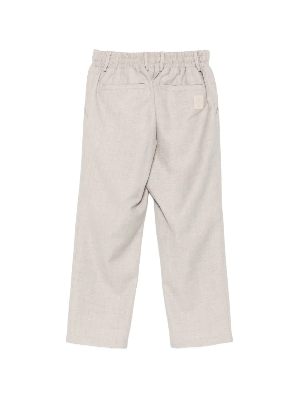 Eleventy Kids Broek met elastische taille en trekkoord Beige