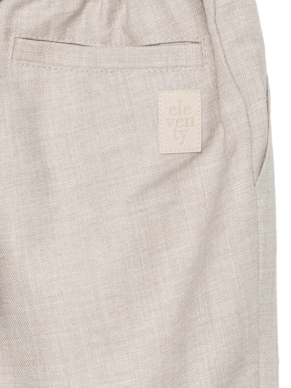 Eleventy Kids Broek met elastische taille en trekkoord Beige