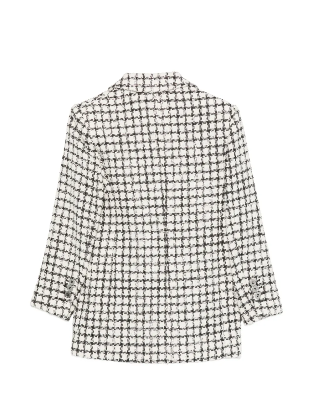 Balmain Kids Geruite tweed blazer met enkele rij knopen Wit