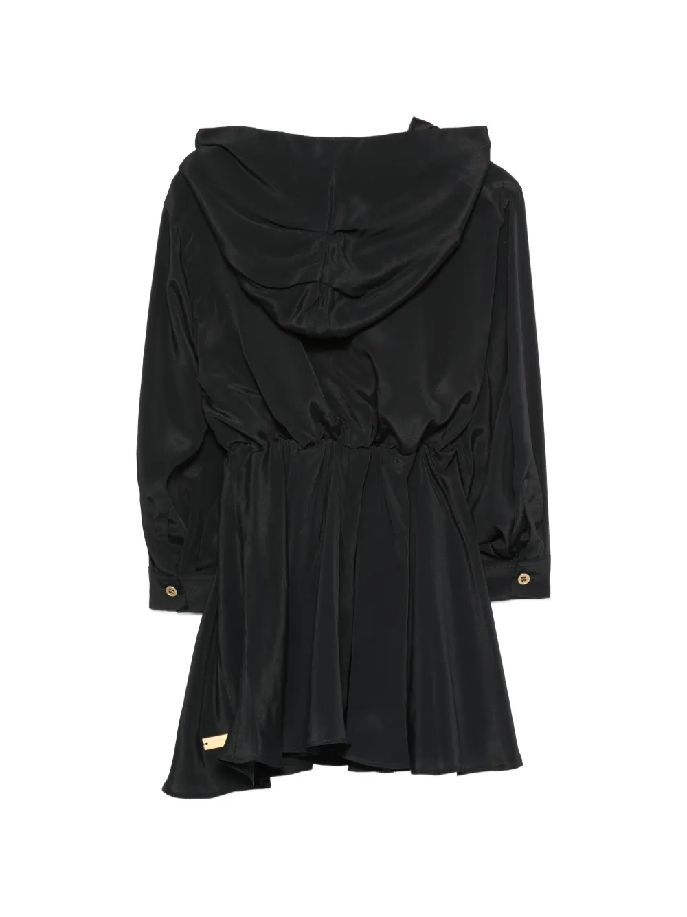 Balmain Kids Jurk met gesmockte taille en lange mouwen Zwart