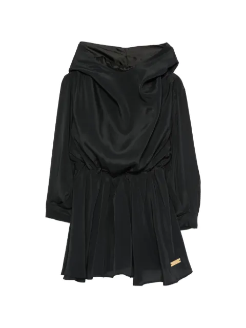 Balmain Kids hooded gathered-waist long-sleeve dress