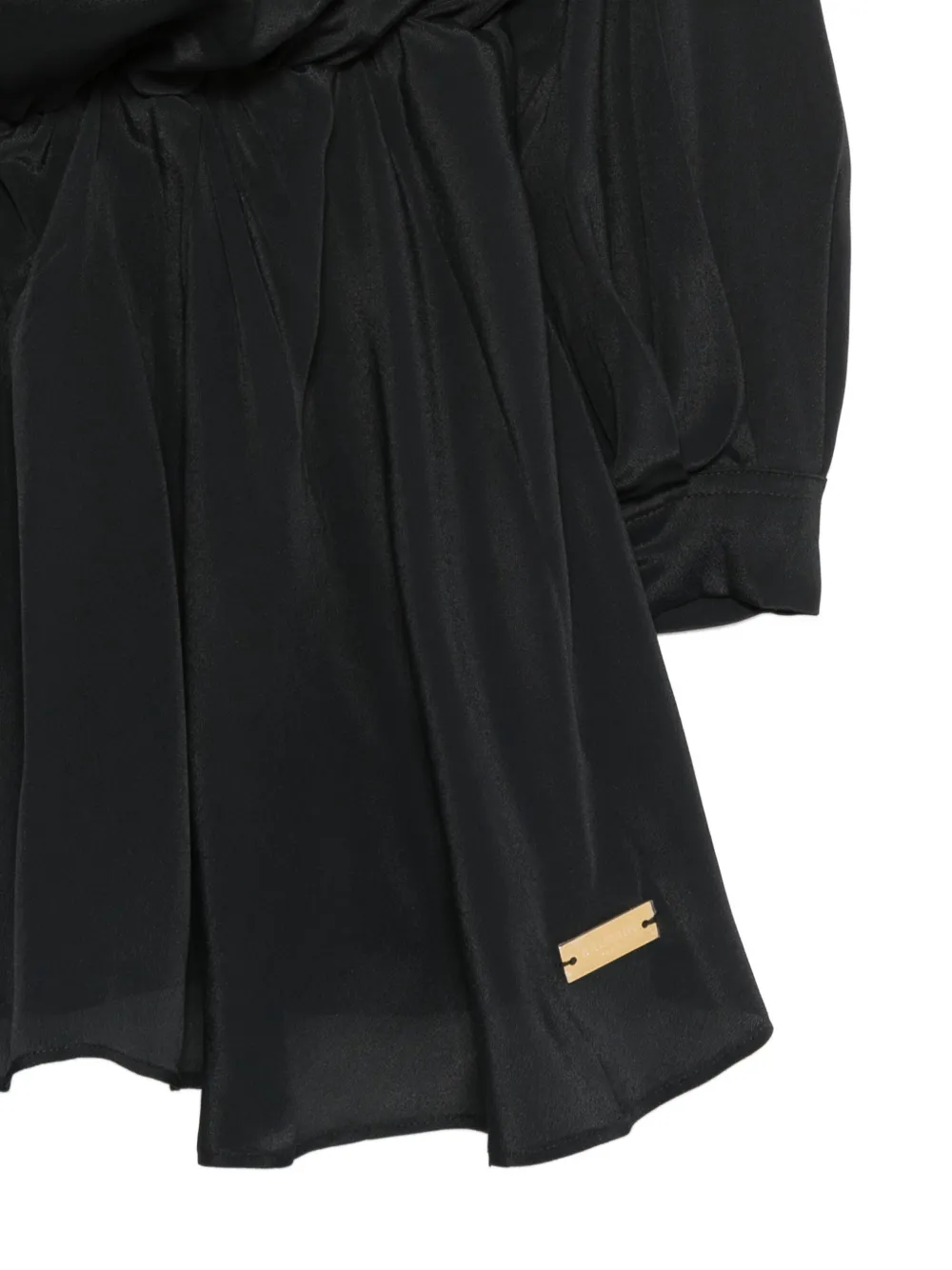 Balmain Kids Jurk met gesmockte taille en lange mouwen Zwart