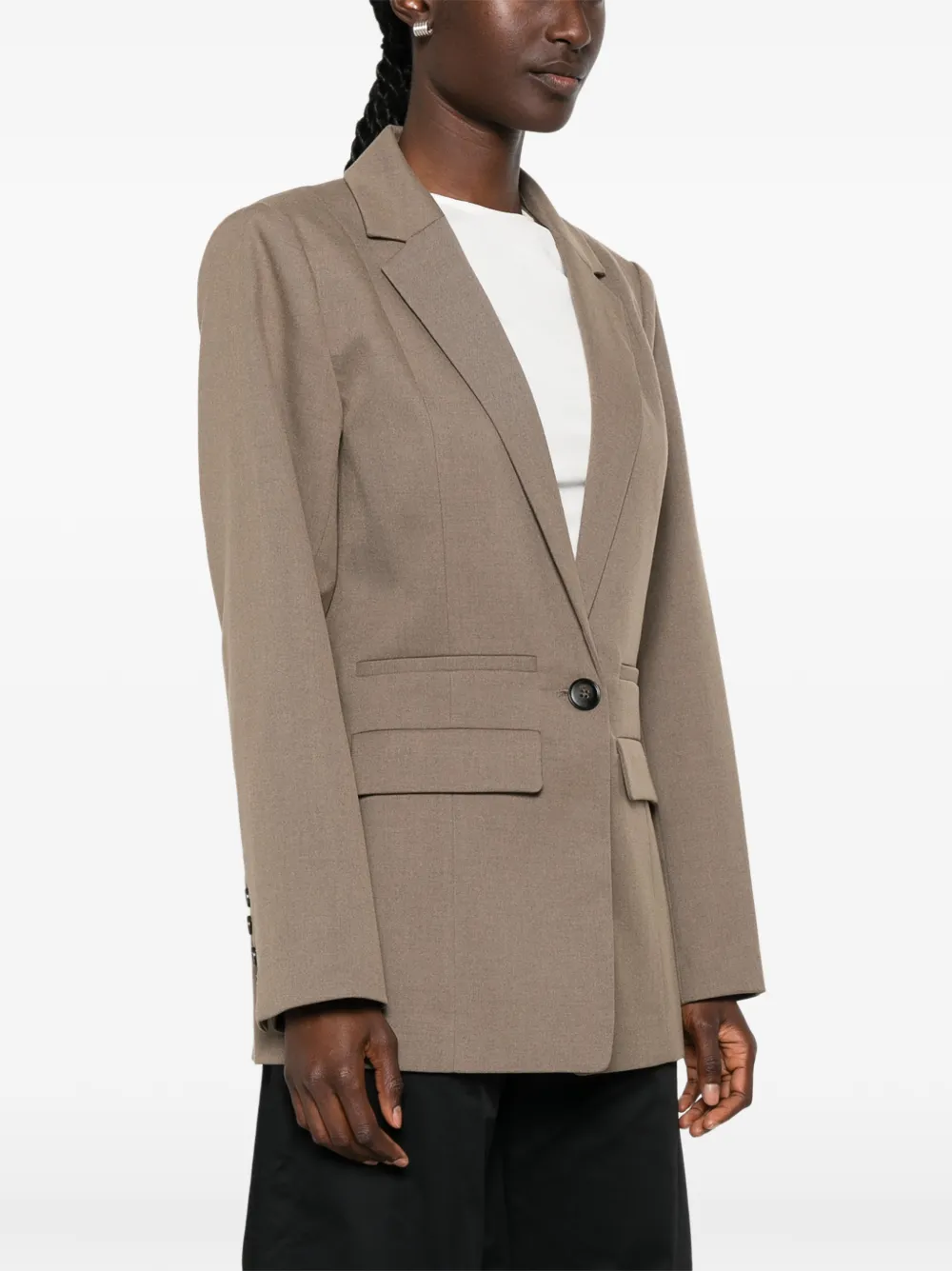 Gestuz Blazer met enkele rij knopen Beige