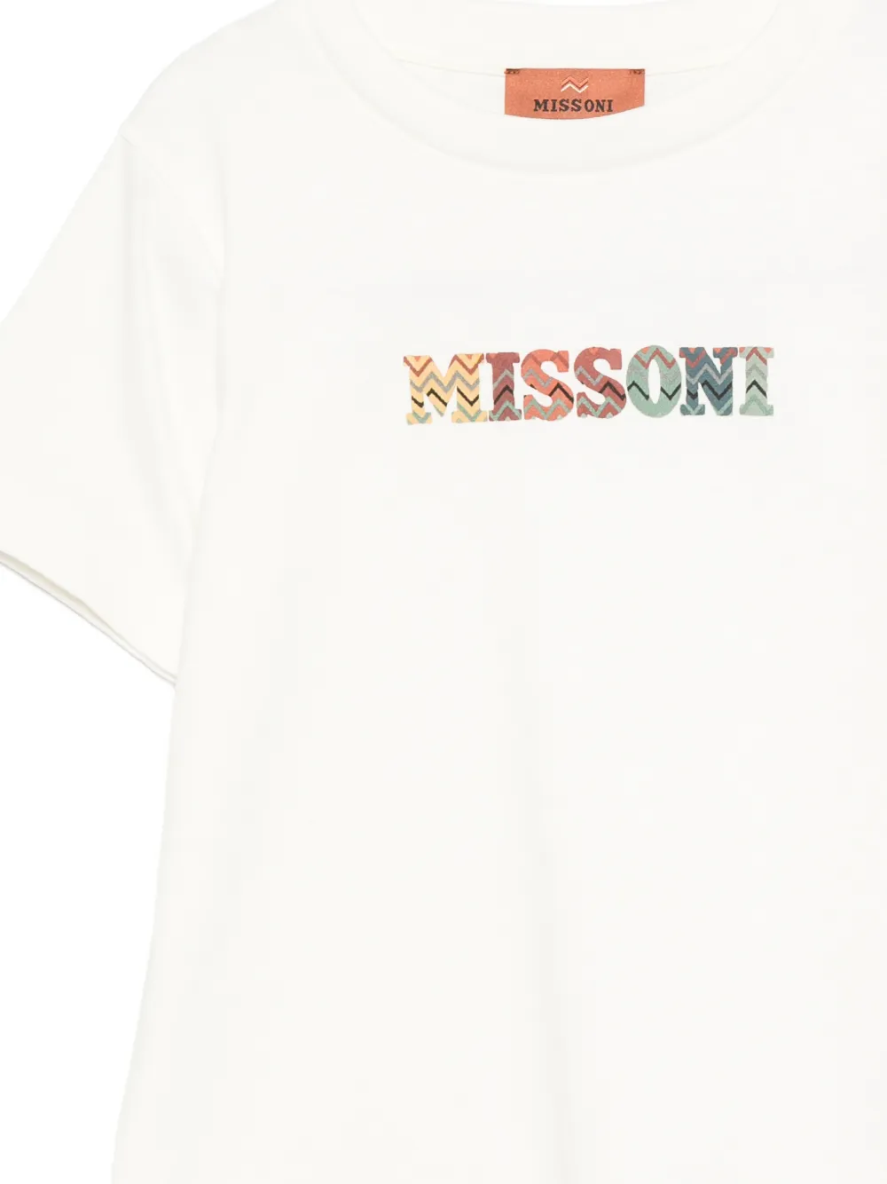 Missoni Kids Katoenen T-shirt met logoprint Beige