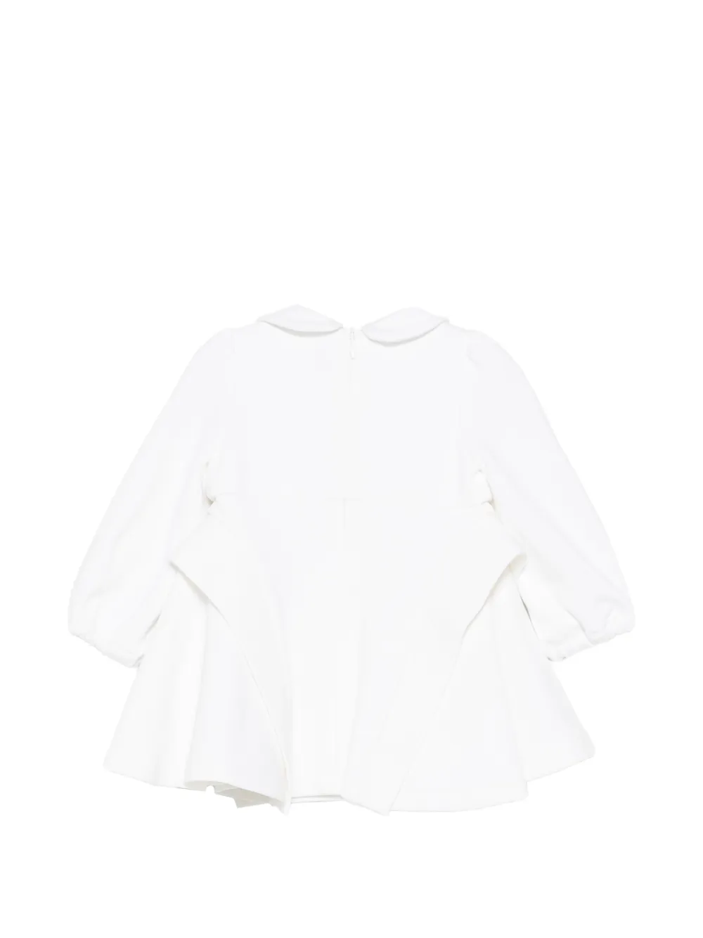 Balmain Kids Jurk met lange mouwen en knopen met reliëf Wit