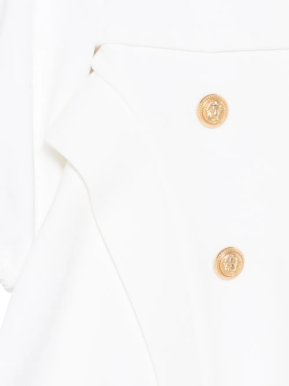 Balmain Kids Jurk met lange mouwen en knopen met reliëf Wit