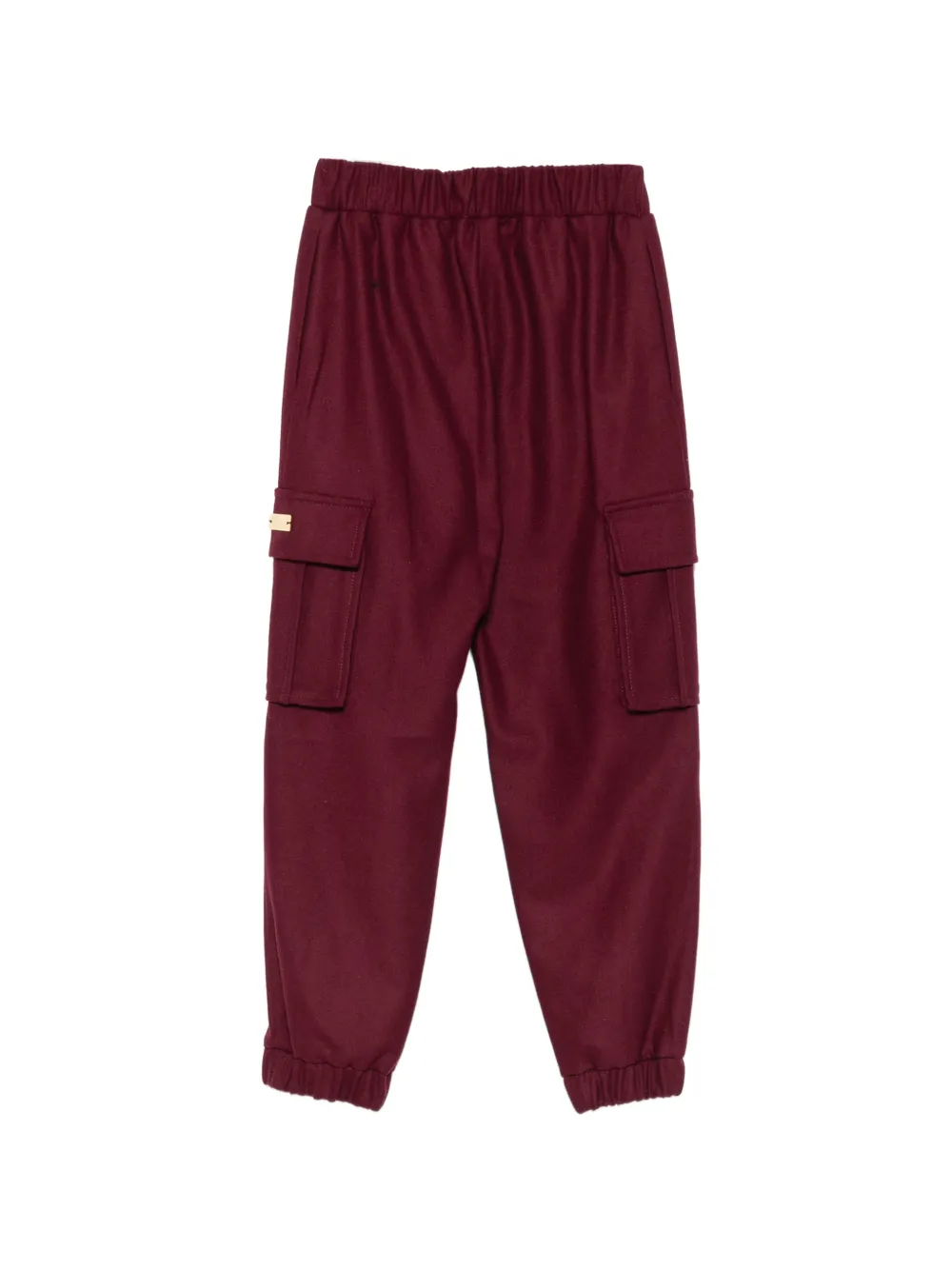 Balmain Kids Elastische wollen cargo trainingsbroek Rood