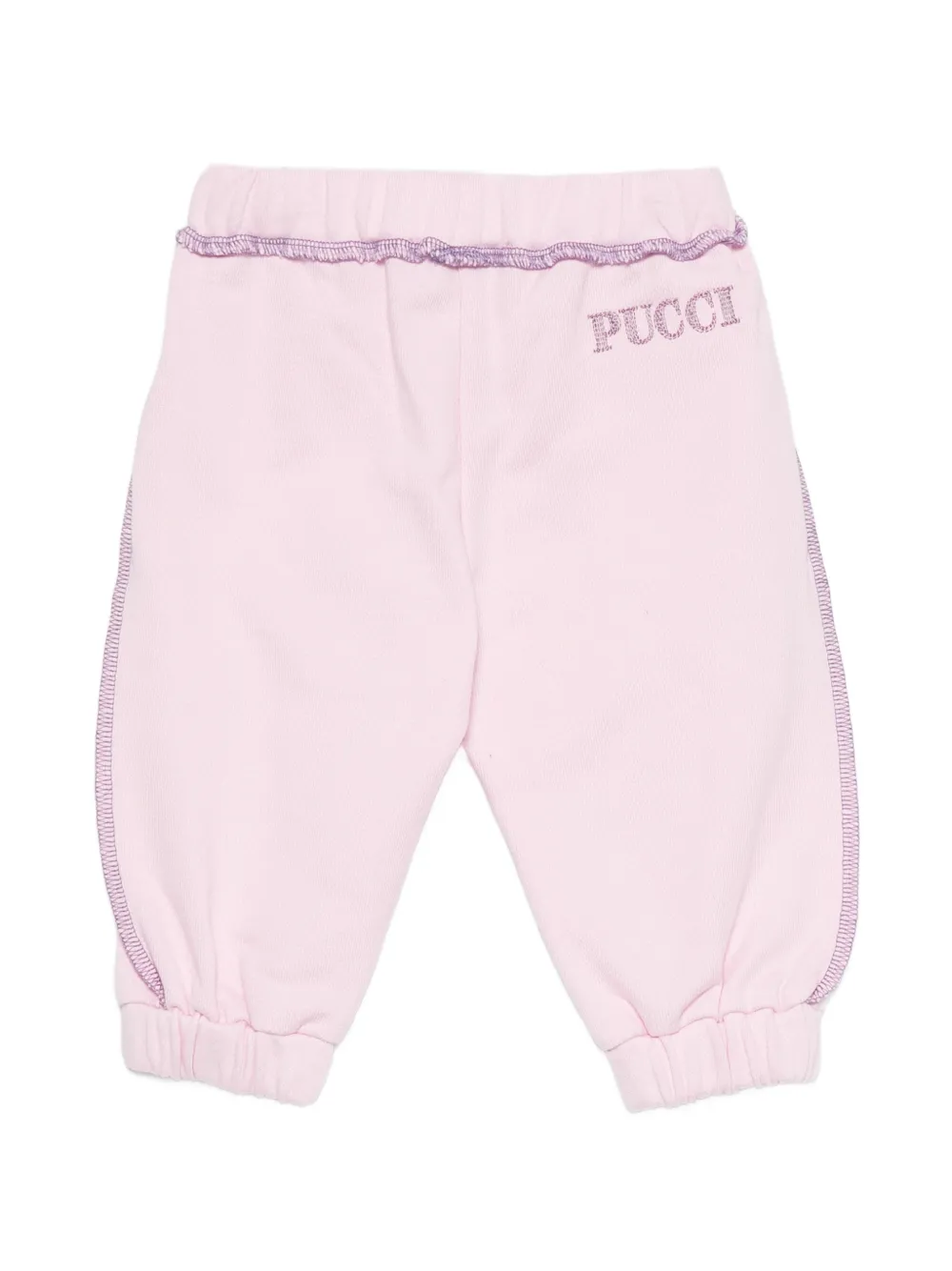 PUCCI Junior Katoenen trainingsbroek met contrasterende stiksels Roze