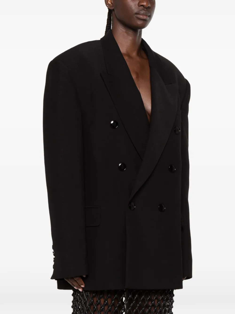 A.M.G. Blazer met puntige revers Zwart