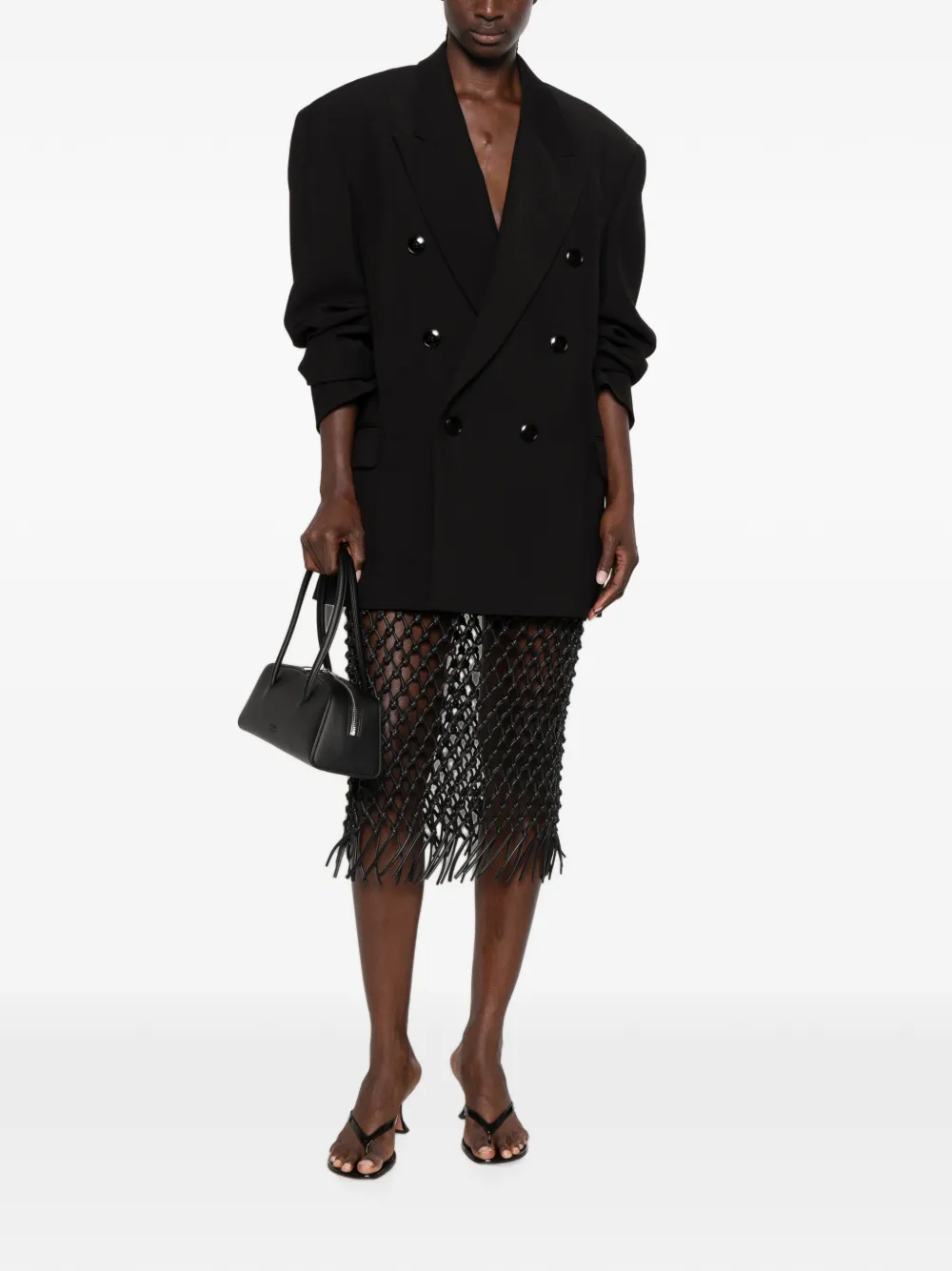 A.M.G. Blazer met puntige revers Zwart