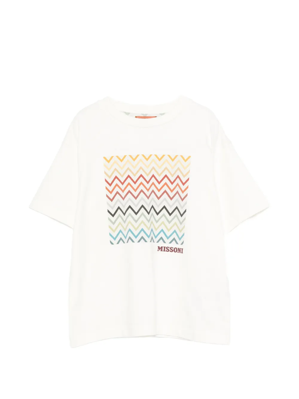 Missoni Kids zigzag-print cotton T-shirt - Bianco