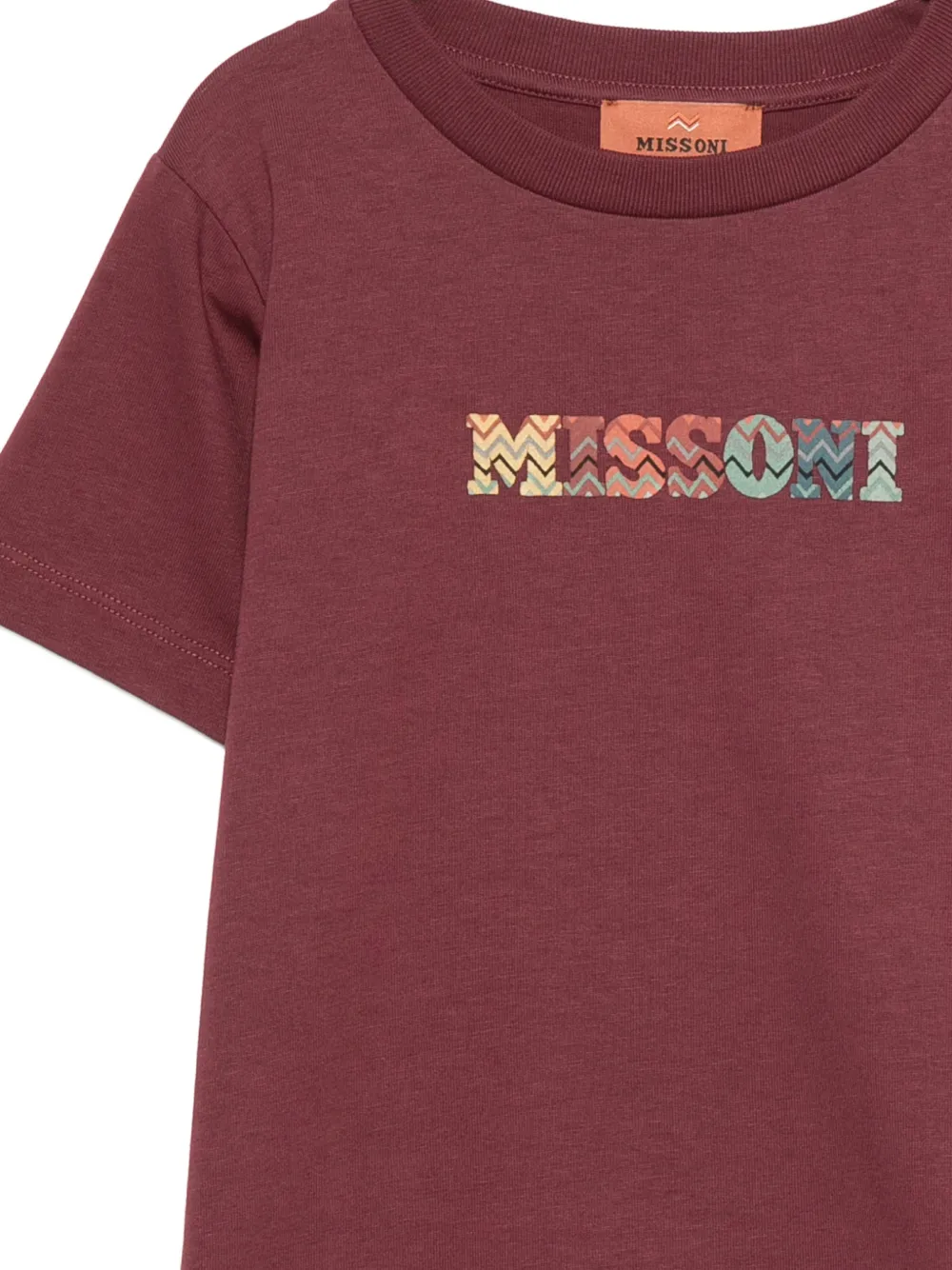 Missoni Kids Katoenen T-shirt met logoprint Rood