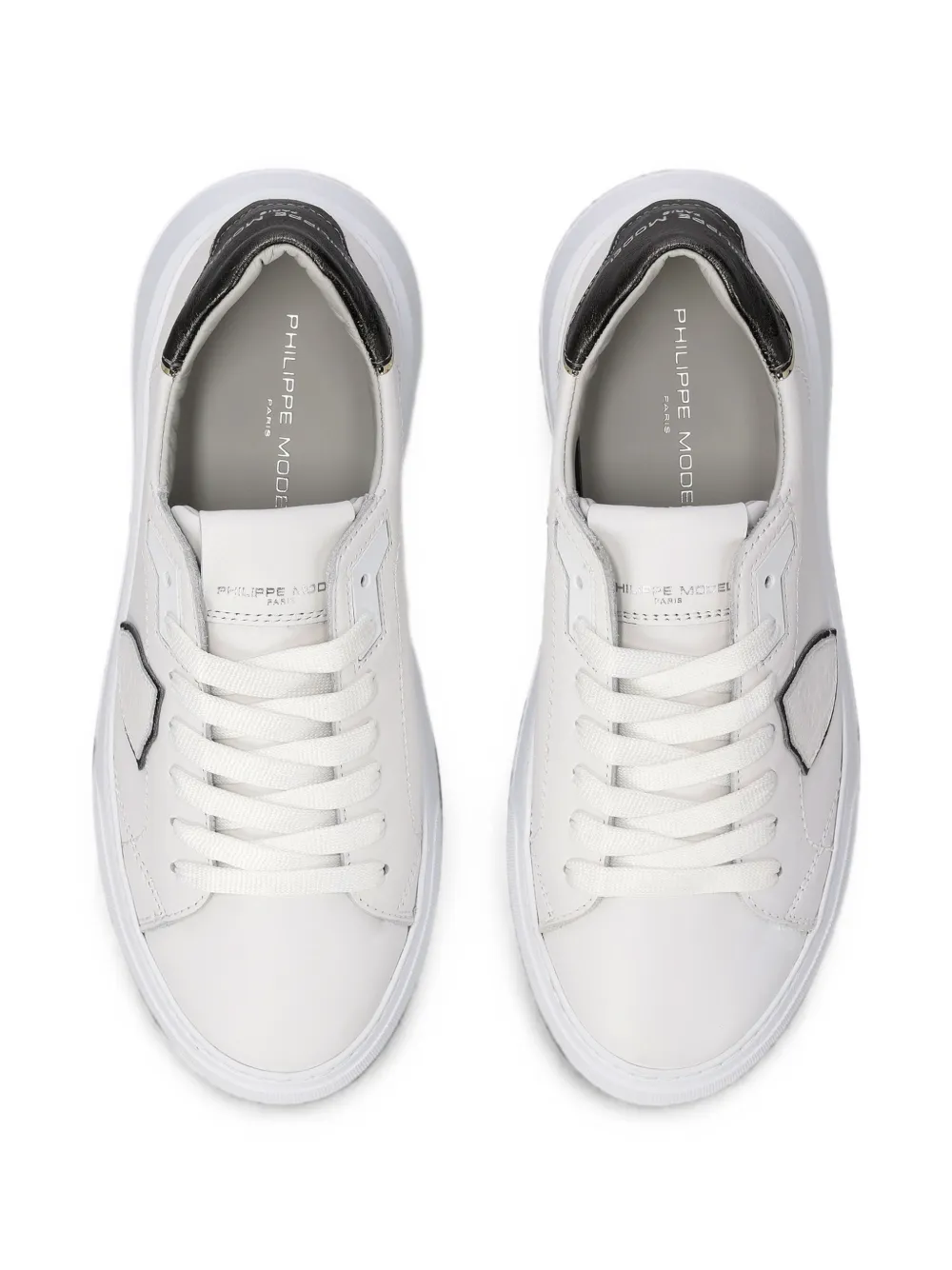 Philippe Model Paris Temple Low leren sneakers Wit