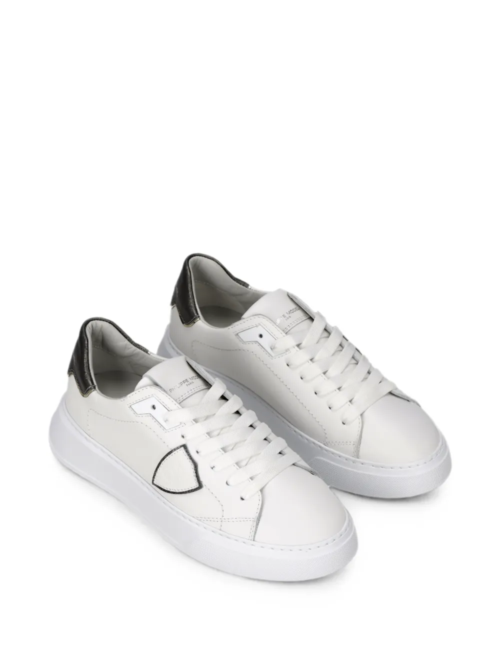 Philippe Model Paris Temple Low leren sneakers Wit
