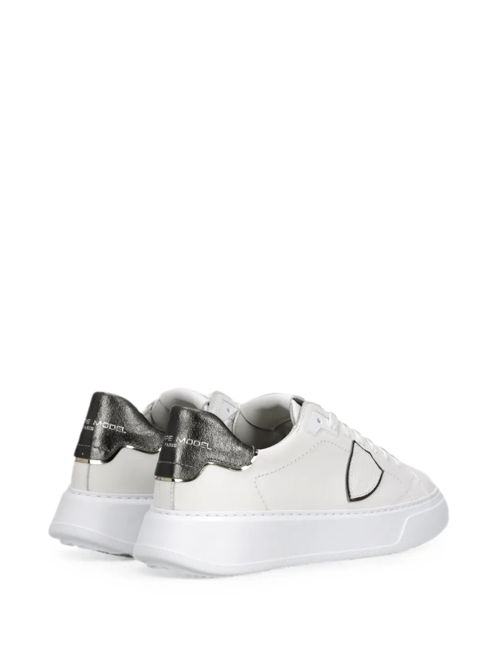 Philippe Model Paris Temple Low leren sneakers Wit
