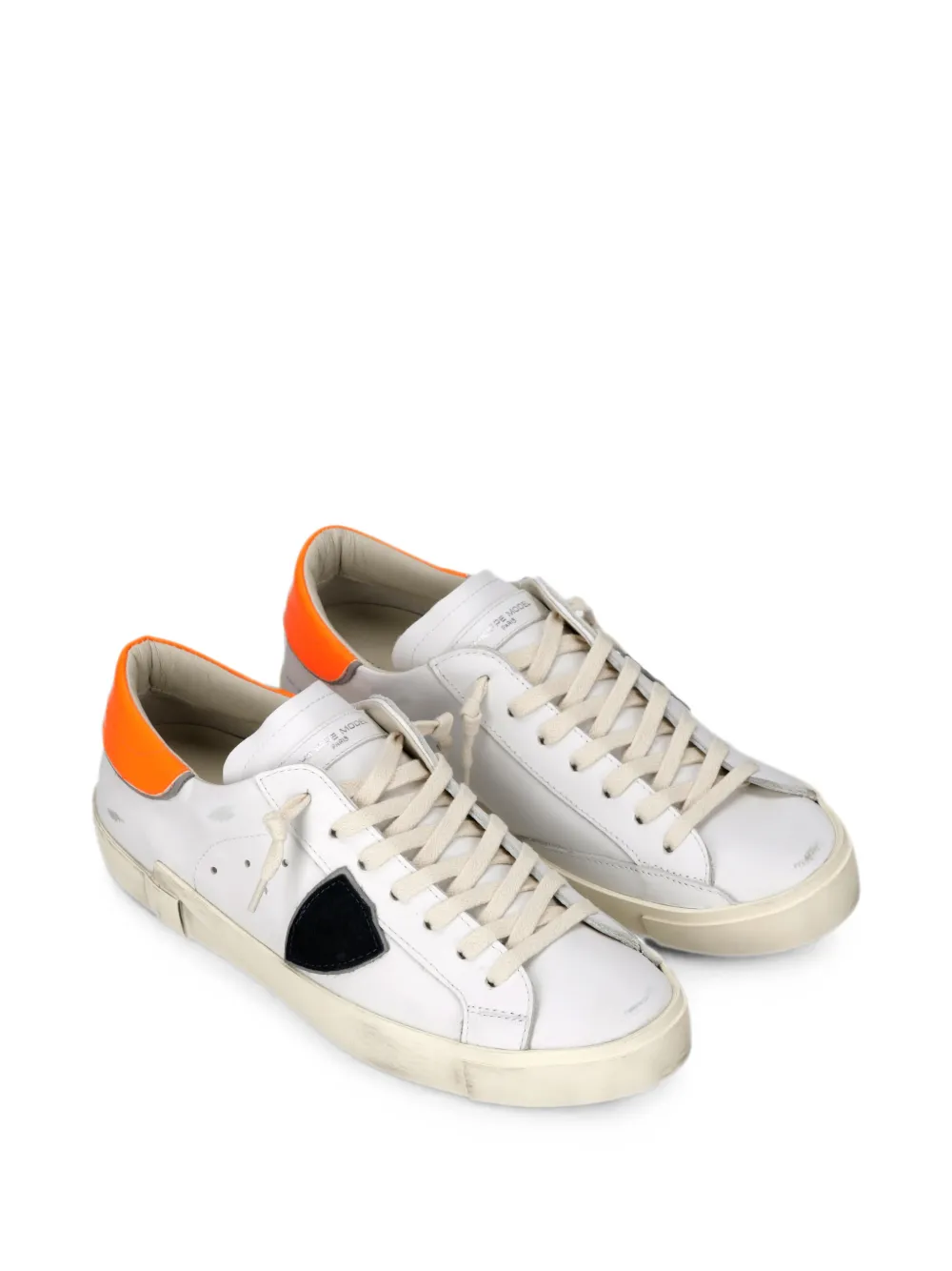 Philippe Model Paris PRSX leren sneakers met logo-patch Wit