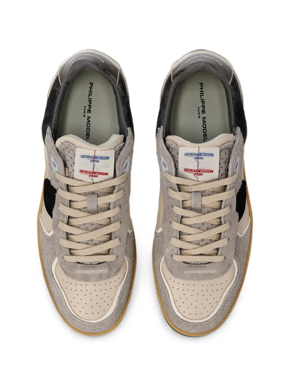 Philippe Model Paris Sneakers met leren vlakken Grijs