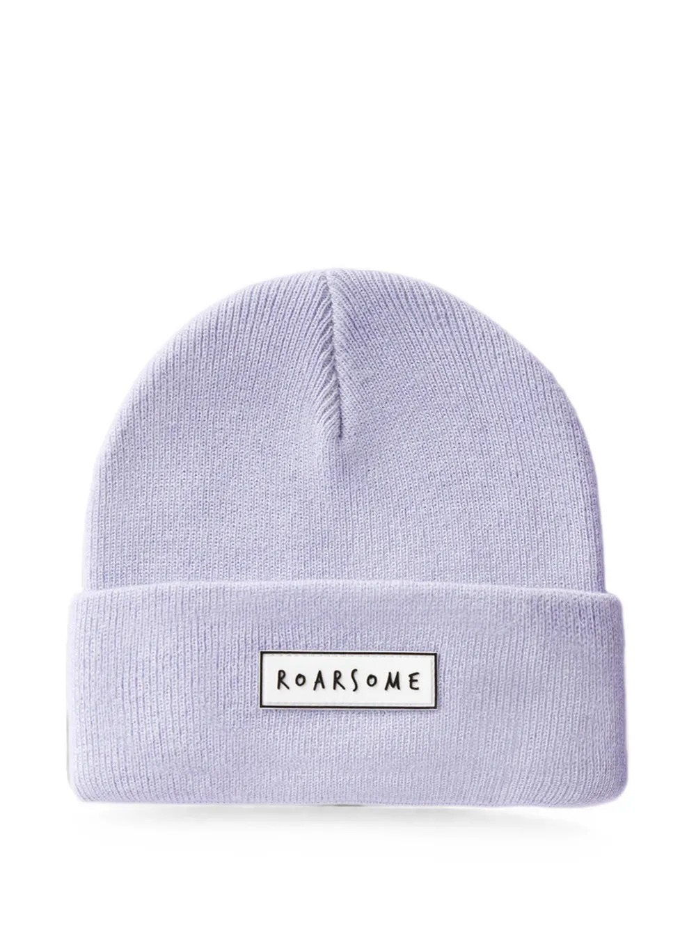 Roarsome logo-patch ribbed-knit beanie hat - Viola
