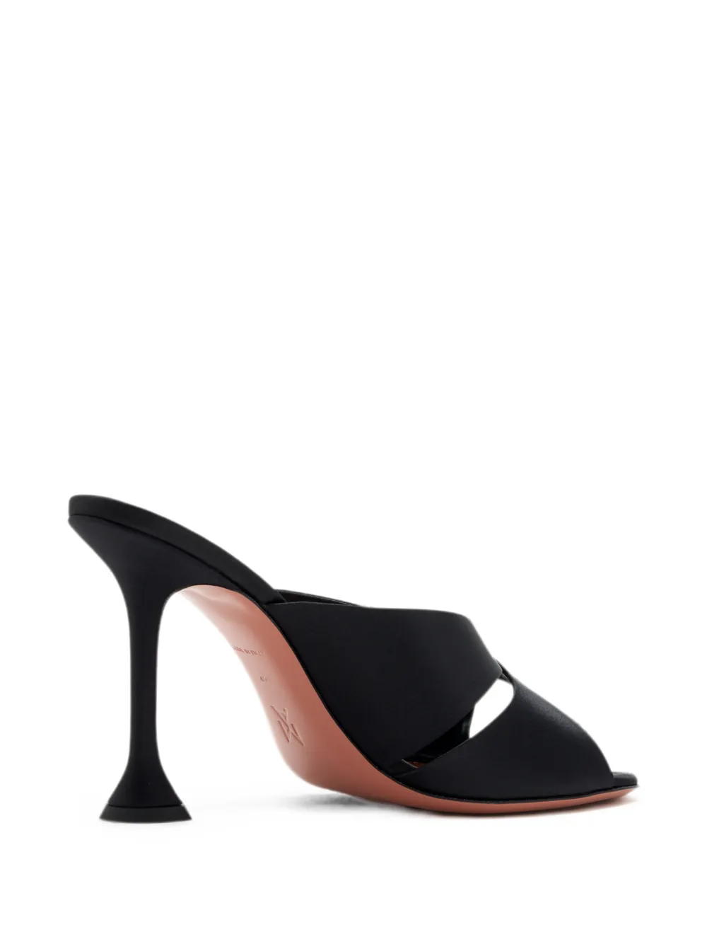 Amina Muaddi Salma criss-cross satin mules Zwart