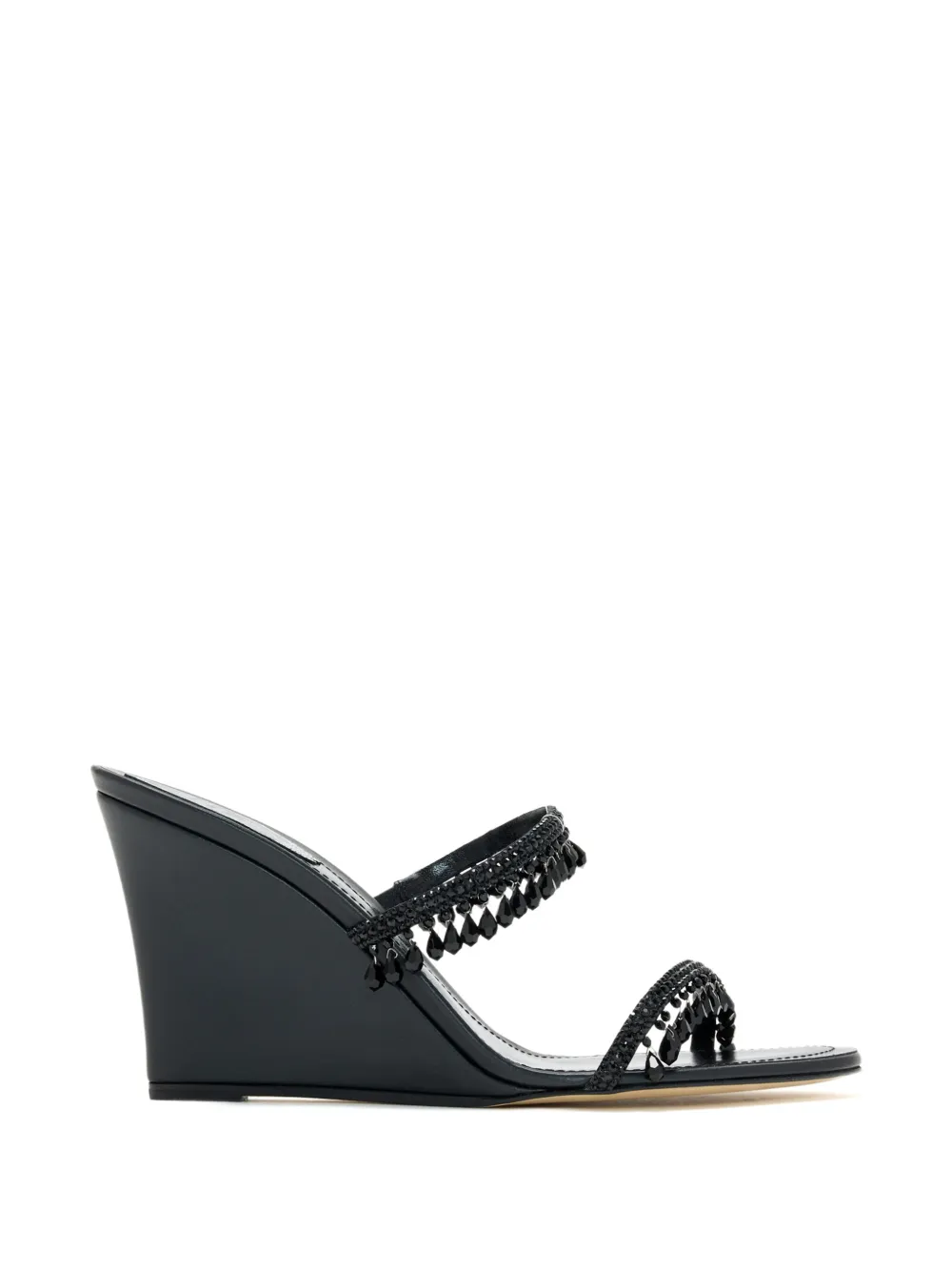 René Caovilla Taylor crystal-embellished wedge sandals - Nero