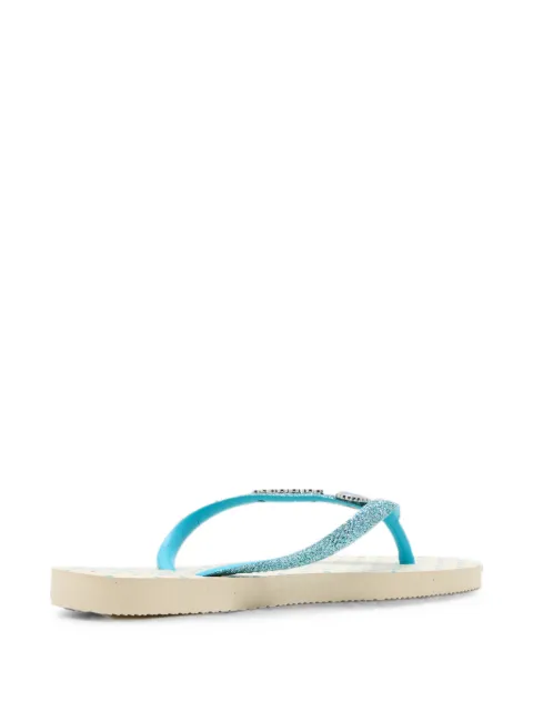 Havaianas Kids Slim Glitter II heart-motif flip flops