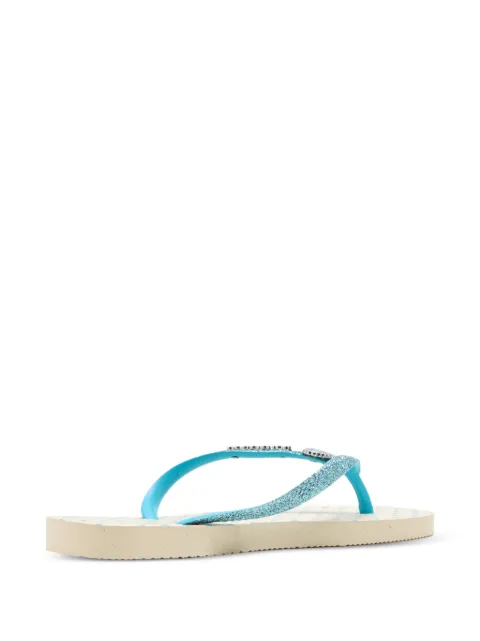 Havaianas Kids Slim Glitter II heart-motif flip flops