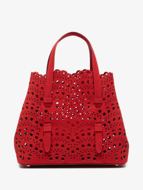 Alaïa Mina レーザーカット レザーハンドバッグ