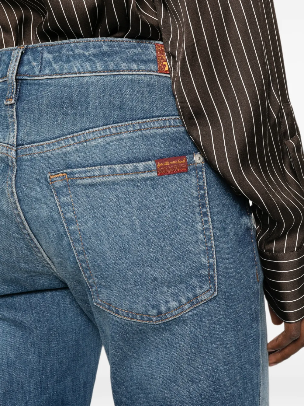 7 For All Mankind Jeans met vijf zakken en vervaagd effect Blauw