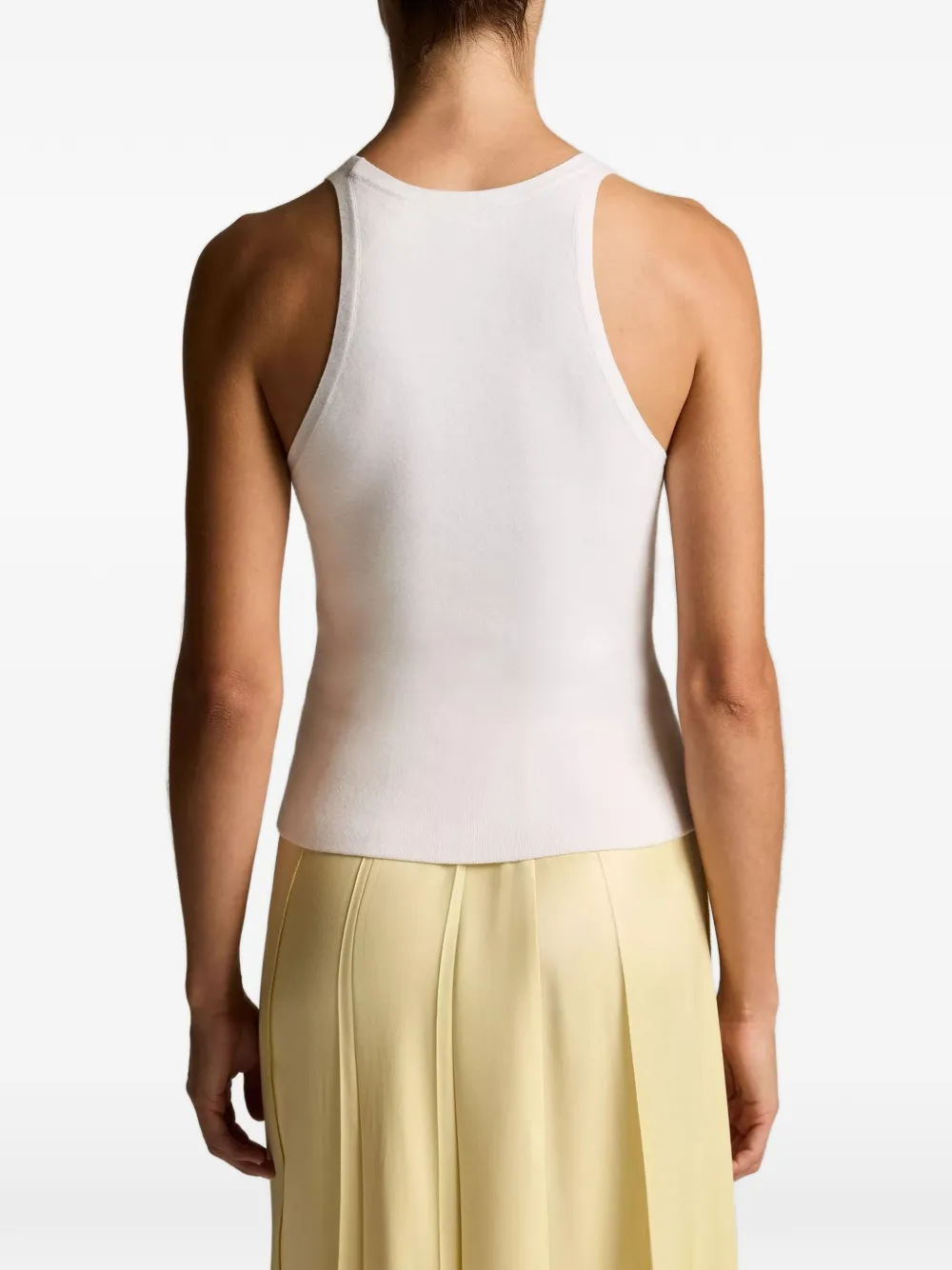 Vince Tanktop met diepe ronde hals en stiksel Wit
