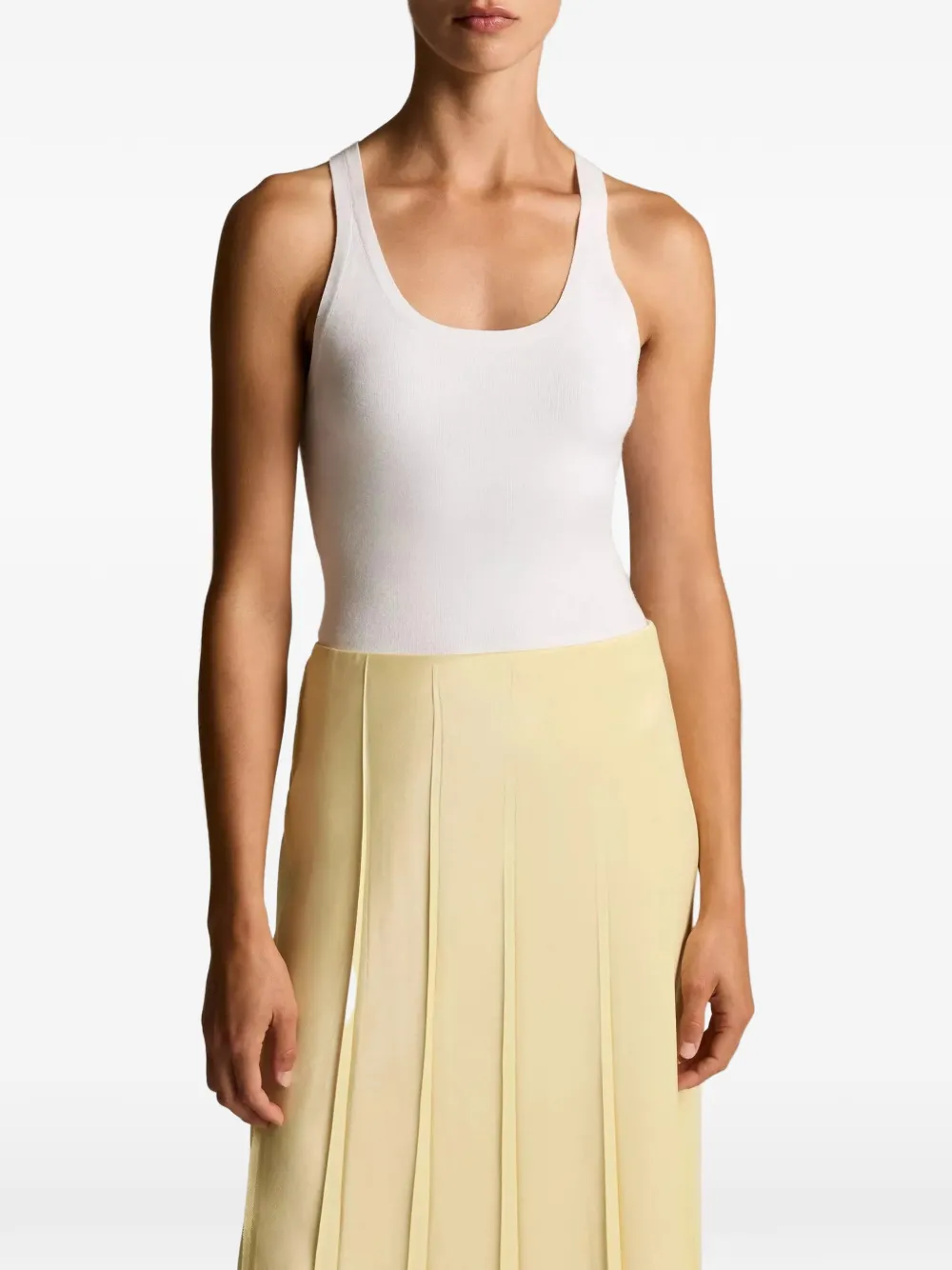 Vince Milano-stitch scoop-neck tank top - Bianco