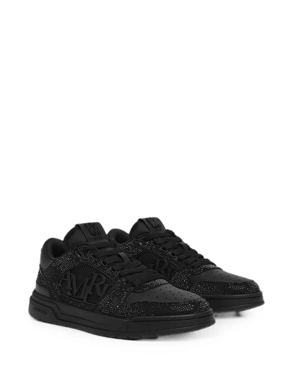 AMIRI crystal-embellished logo-patch sneakers Zwart