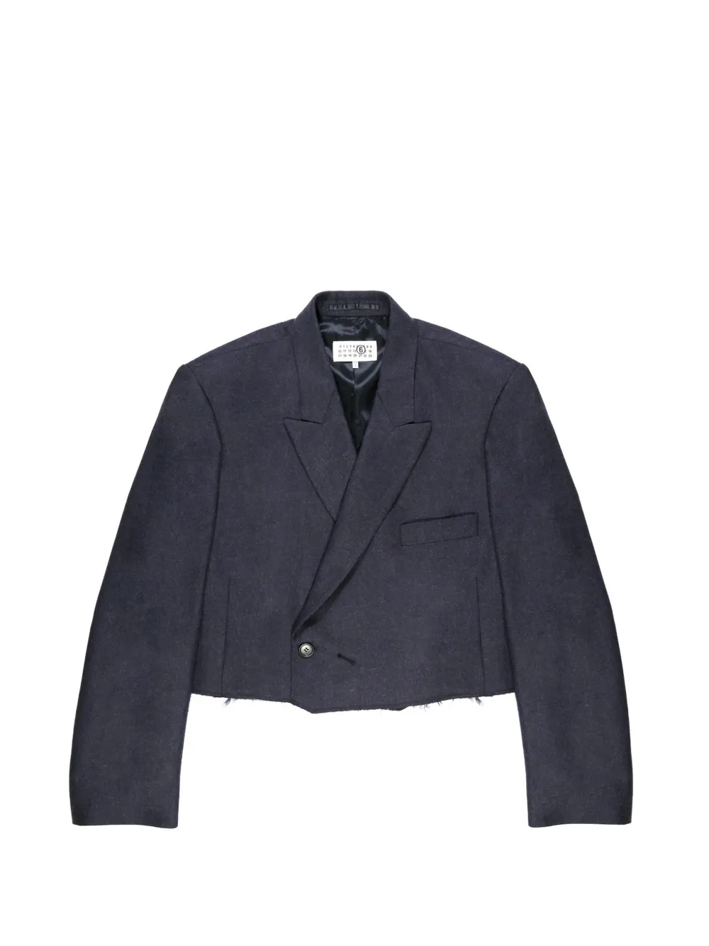 MM6 Maison Margiela raw-cut cropped blazer - Grey