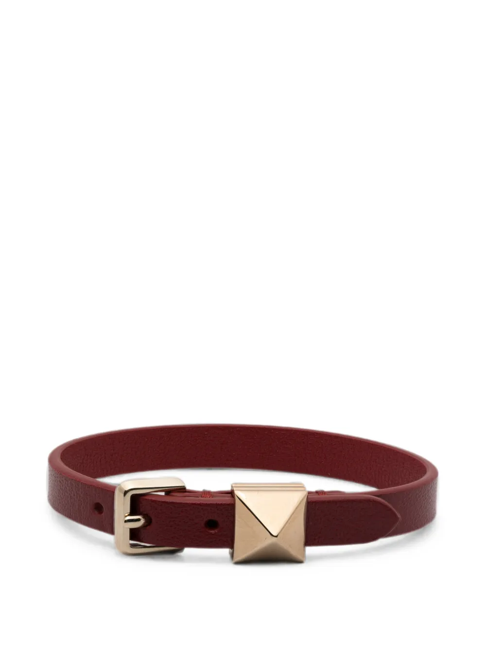 Valentino Garavani Bracciale in pelle con fibbia VLogo Signature - Rosso