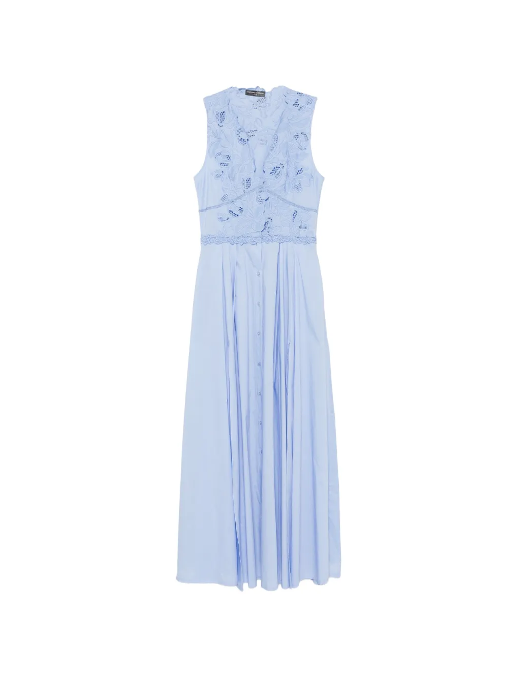 Ermanno Scervino lace-trimmed sleeveless midi dress - Blu