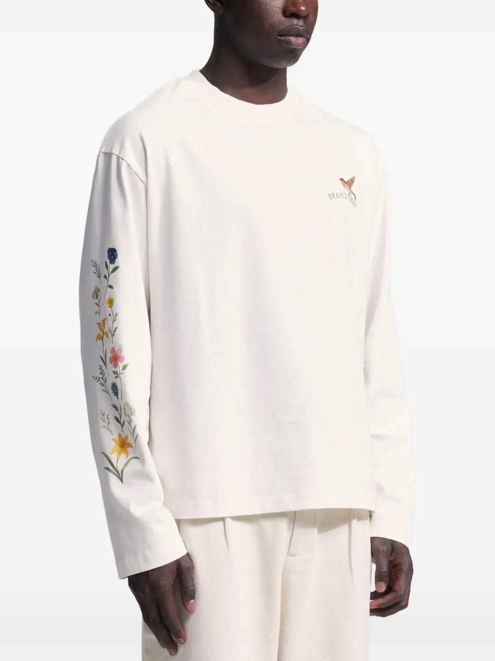Bram's Fruit Robin Long-sleeve T-shirt In White