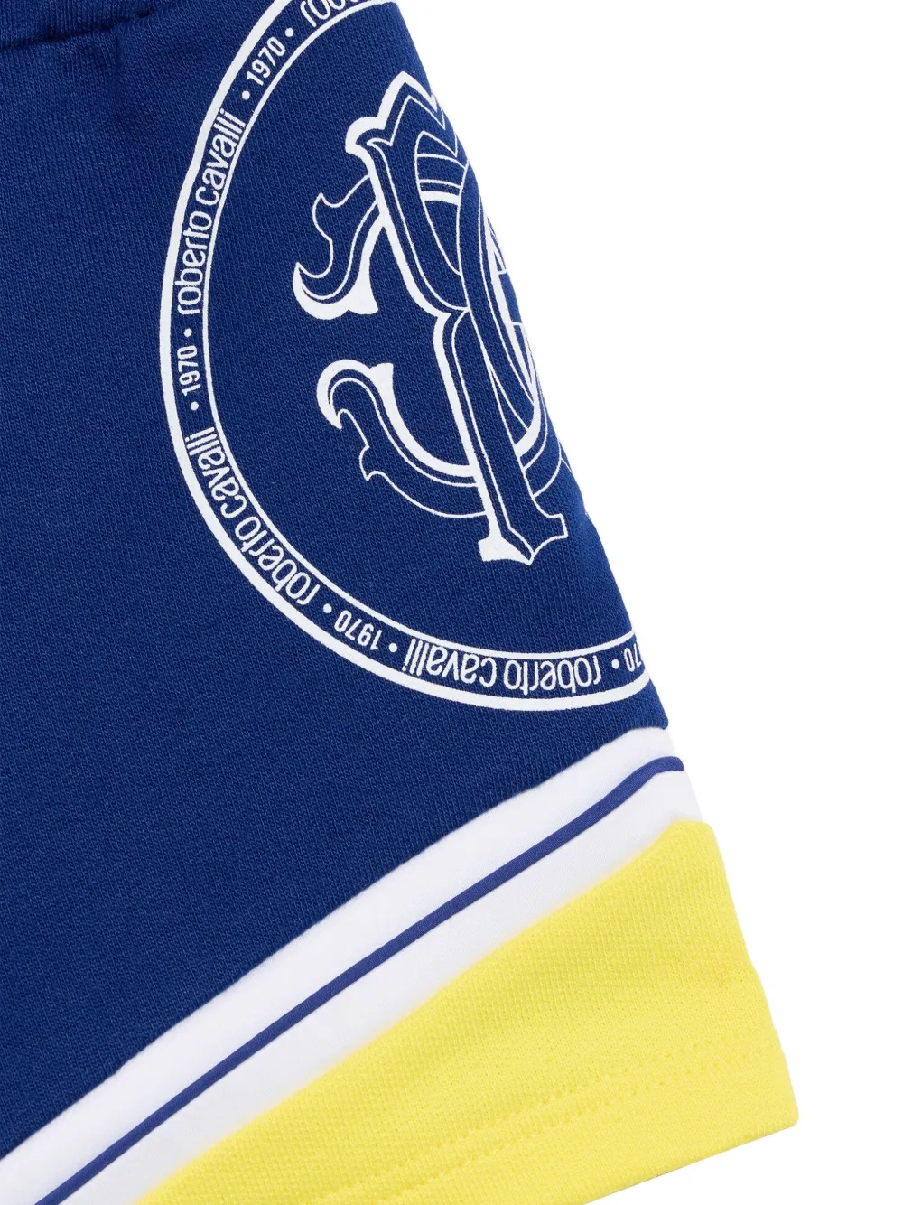 Roberto Cavalli Junior Shorts met colourblocking en RC-monogram Blauw