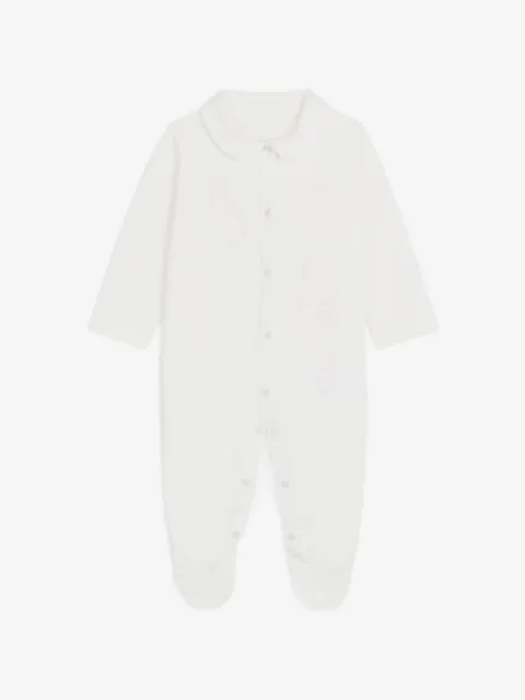 Roberto Cavalli Junior logo-print Peter Pan collar babygrow
