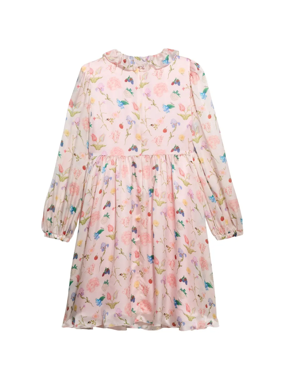 Roberto Cavalli Junior Jurk met bloemenprint en ruches Roze