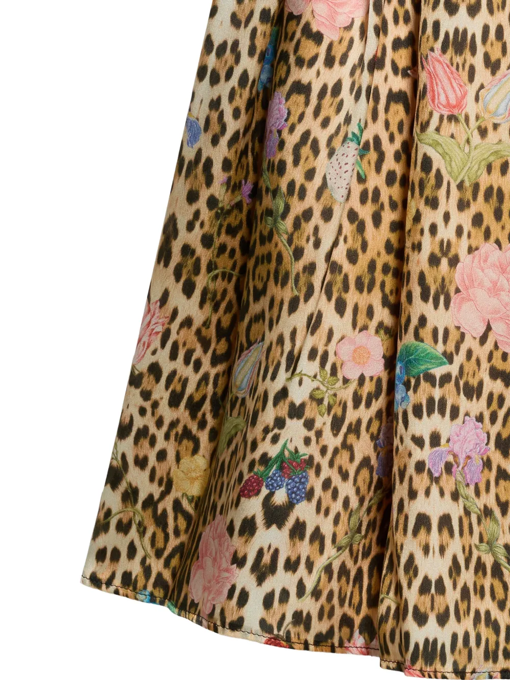 Roberto Cavalli Junior Rok met luipaard-print en bloemen-print Beige
