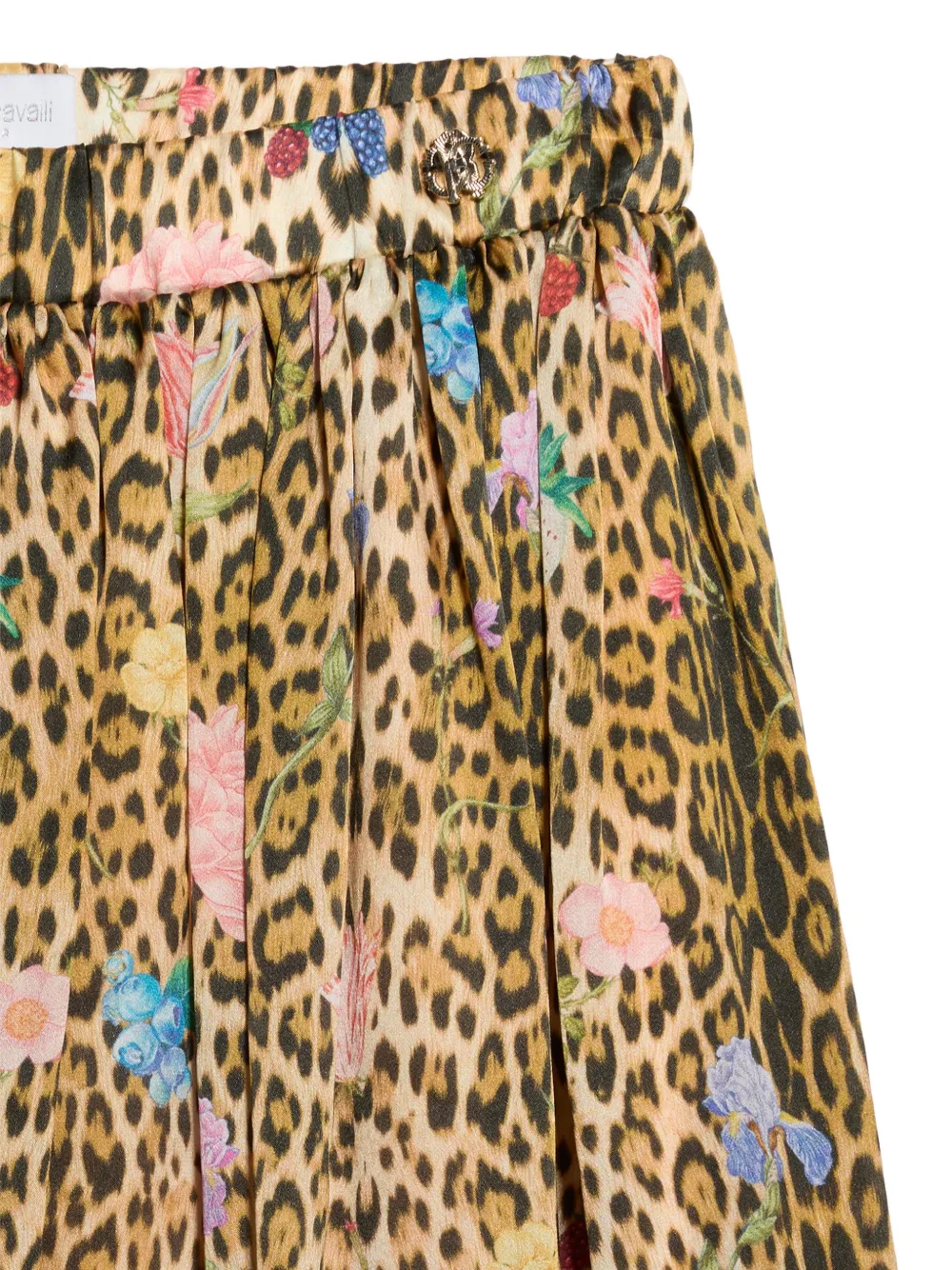 Roberto Cavalli Junior Rok met luipaard-print en bloemen-print Beige