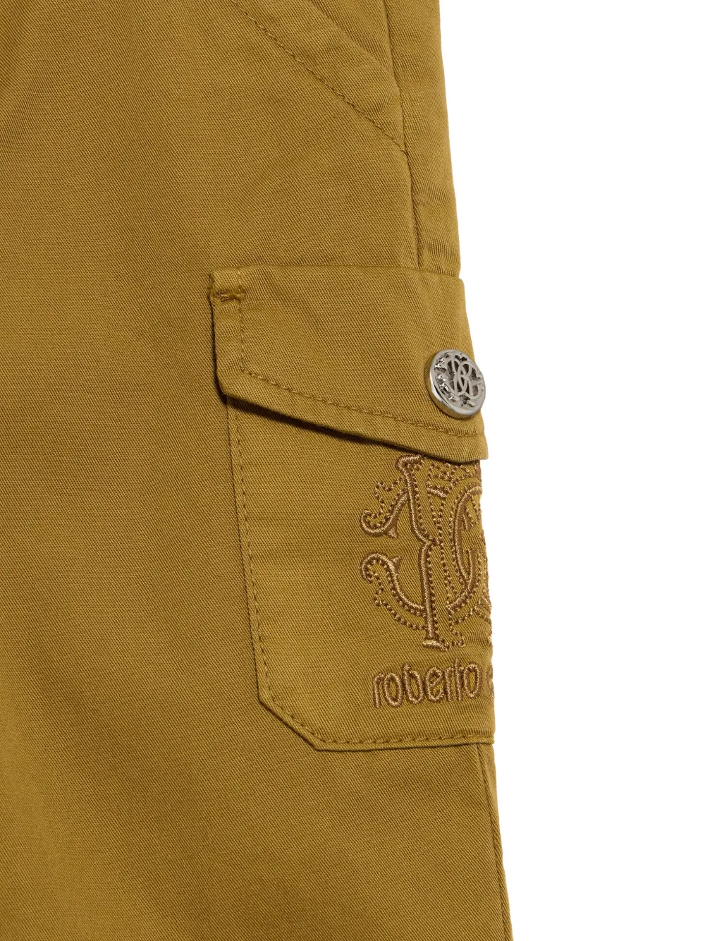 Roberto Cavalli Junior Broek met geborduurd logo Bruin