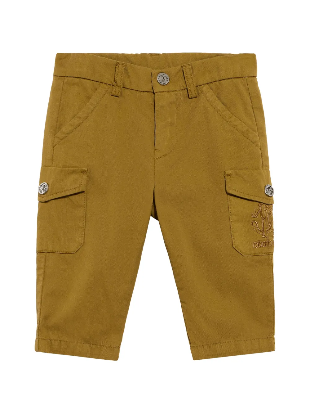Roberto Cavalli Junior logo-embroidered trousers - Marrone